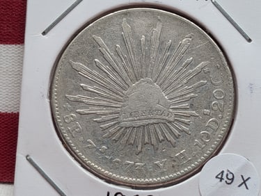 1873 Republica Mexicana Eight Reales - 0.9030% Silver