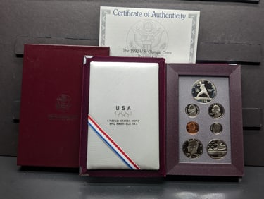 1992-S U.S. Mint Prestige Set in OGP w/ COA - Olympic Baseball Commem. Silver Dollar
