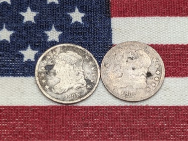 1835 & 1836 Capped Bust Half Dimes w/ Minor Damages