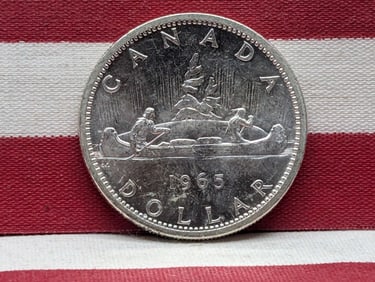 1965 Canada 80% Silver One Dollar. Choice BU