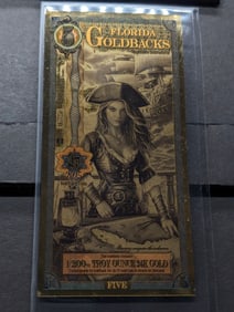1/200th Troy Oz. 24k PURE GOLD 2025 $5.00 Florida Goldback