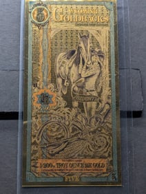1/200th Troy Oz. 24k GOLD 2023 Wyoming $5.00 Goldback