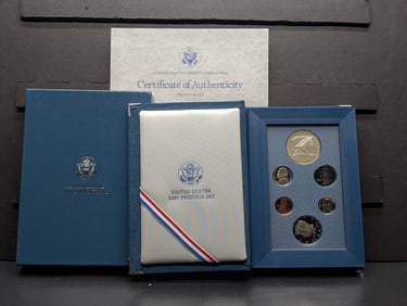 1987-S U.S. Mint Prestige Set in OGP w/ COA - Constitution Commem. Silver Dollar