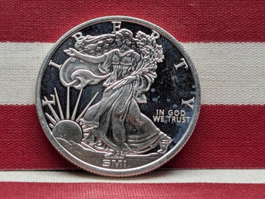 1 Oz. .999 FINE SILVER American Eagle Designed Round