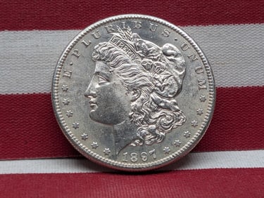 **GEM BU** 1897-S Morgan Silver Dollar