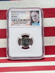2021-D Roosevelt Dime - NGC MS68 FT