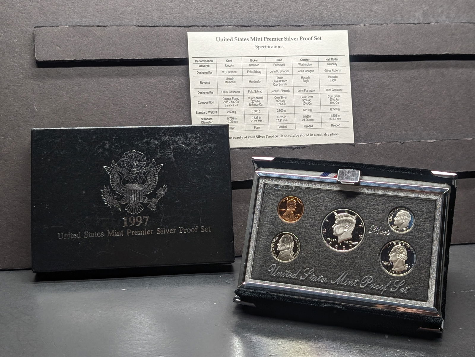 1997-S U.S. Mint Premier Silver Proof Set in OGP w/ COA (1 of 4)