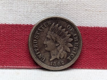 1862 Copper Nickel Indian Head Cent. Strong Liberty. XF.