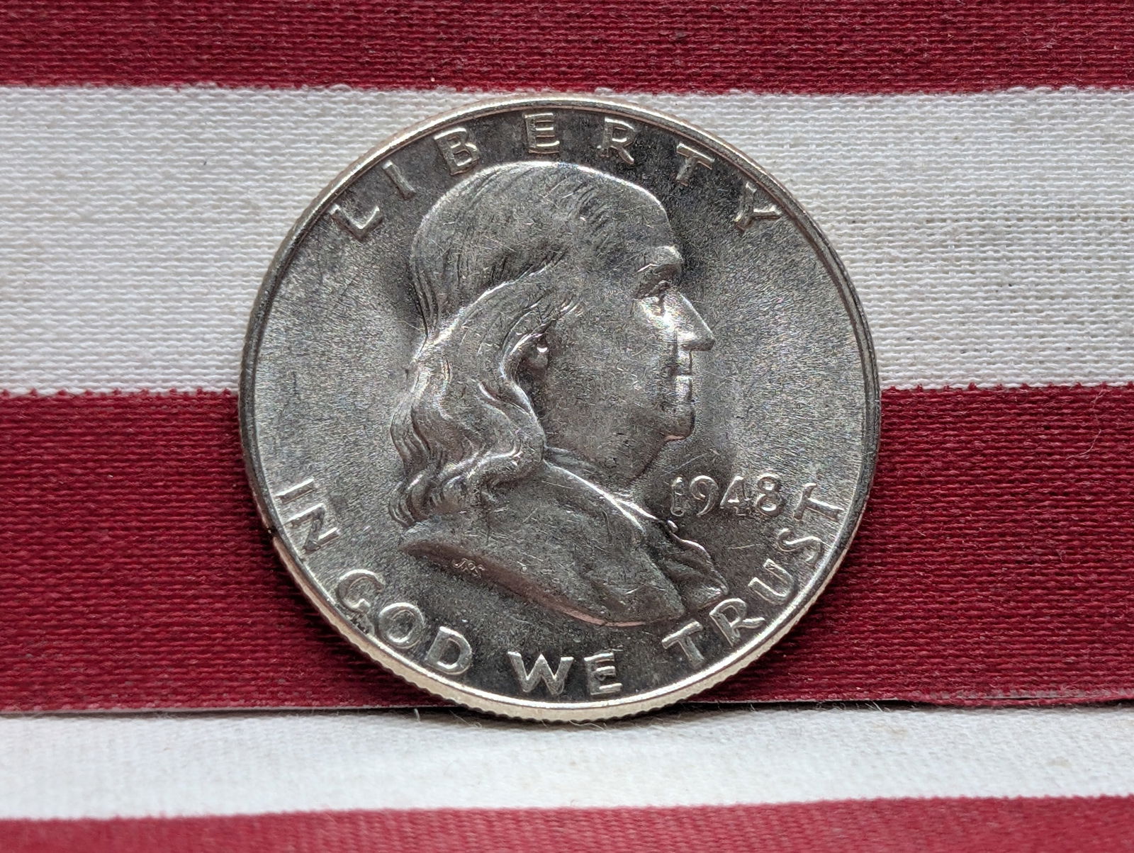 1948-D Franklin Silver Half Dollar **BRILLIANT UNC**, First Year (1 of 2)