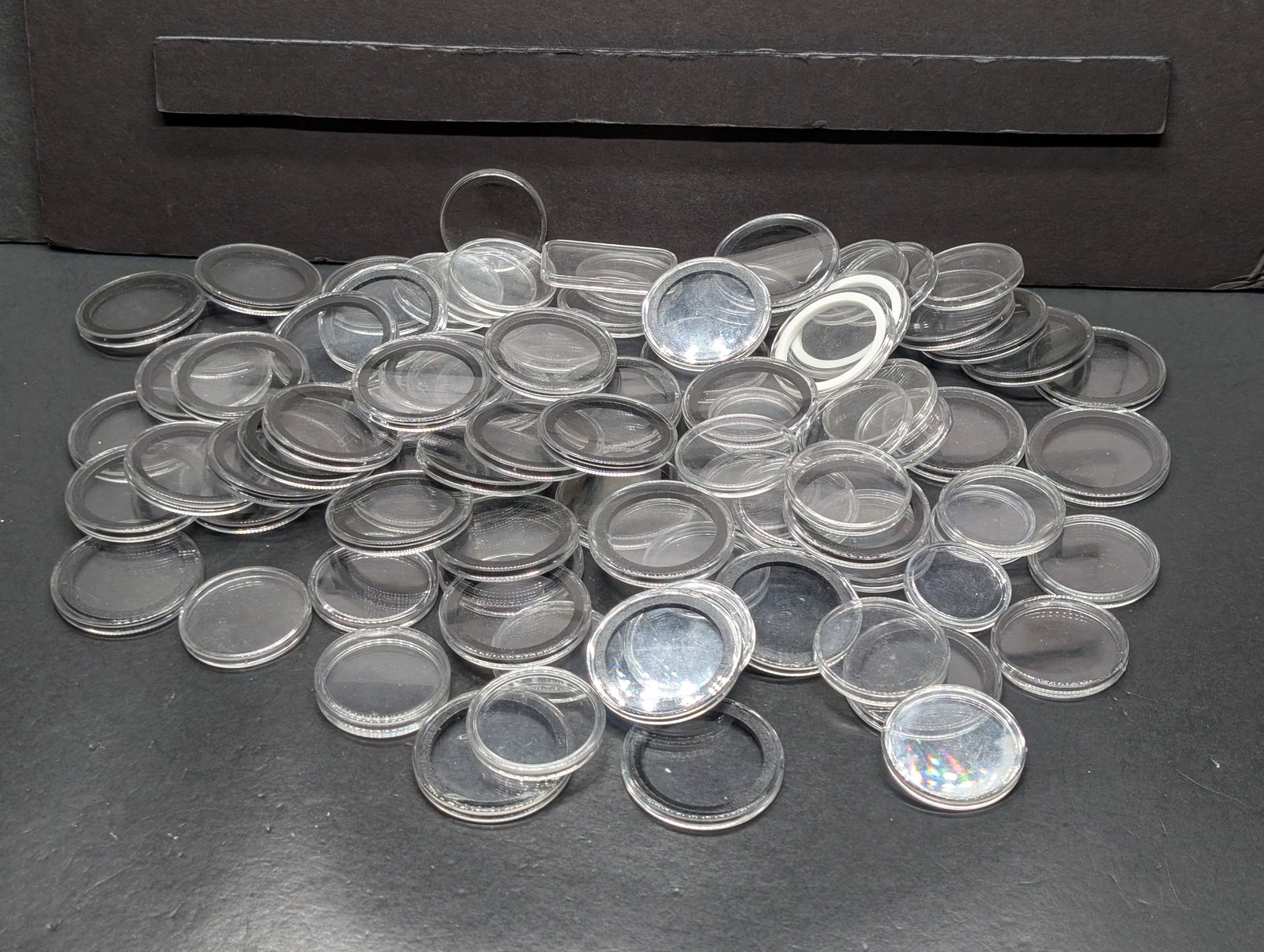 **EMPTY** Bag of 73+ Coin Capsules for Various Size Coins & Art Bars (1 of 5)