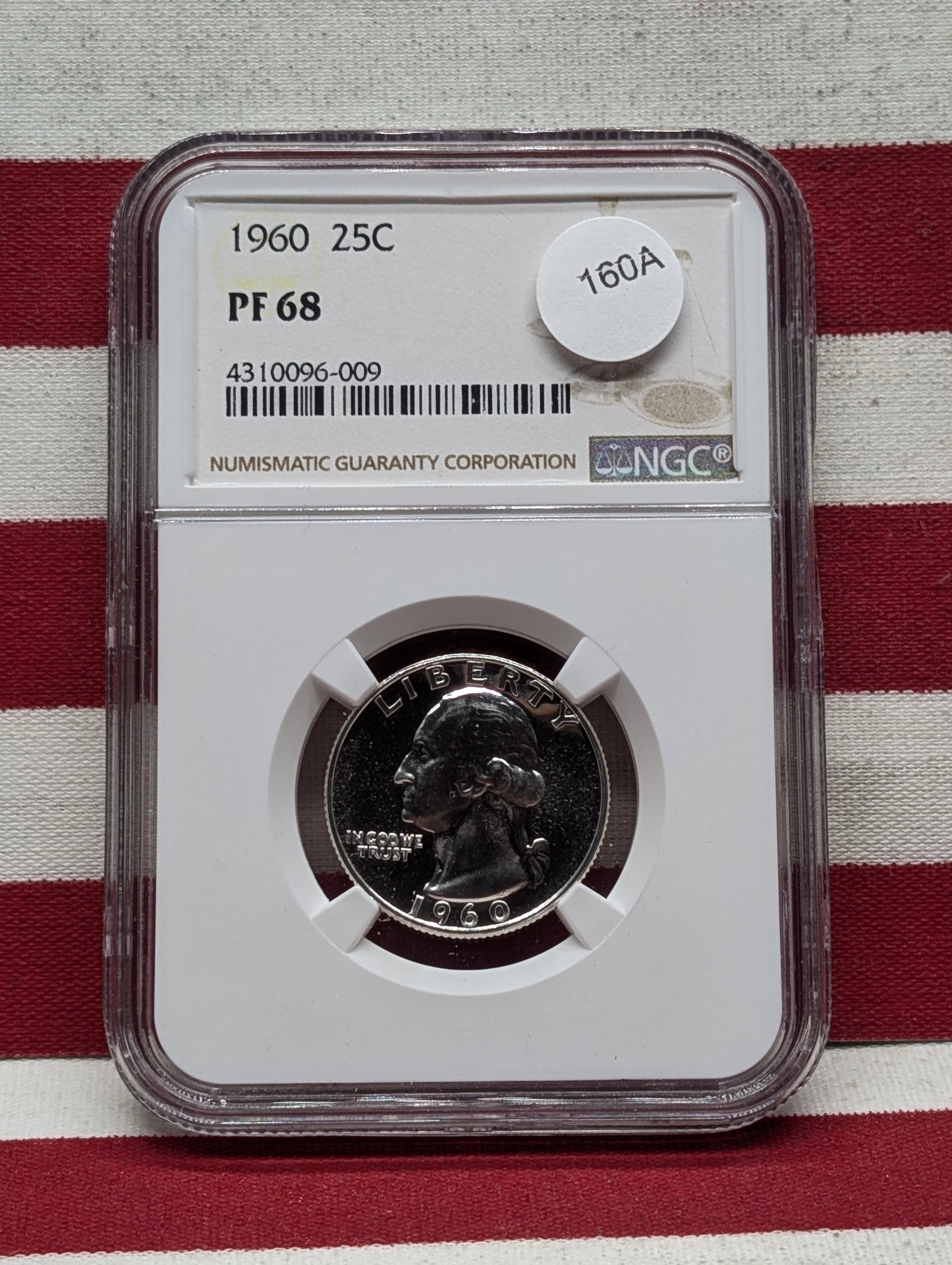 1960 Washington Quarter. Slabbed by NGC, top tier grader, as Proof 68. Very high investment grade. (1 of 4)