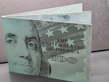 5 Grams .999 FINE SILVER *LAYERED* The United States $100 Commemorative Note in Display Book