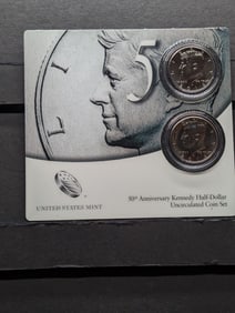 2014-P&D 50th Anniv. Kennedy Half Dollar Uncirculated Coin Set in OGP w/ COA