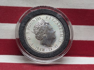 2 Oz. .9999 FINE SILVER 2020 Great Britain 5 Pounds White Horse of Hanover Designed Coin in Capsule