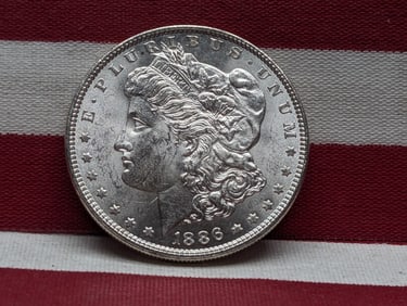 **GEM BU** 1886 Morgan Silver Dollar