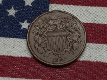 1867 Two Cent Piece **VF/XF**, Strong "We"