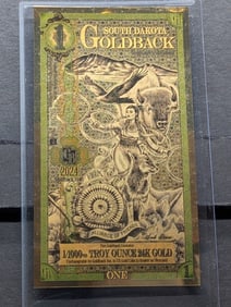 1/1000th Troy Oz. 24k PURE GOLD 2024 $1.00 South Dakota Goldback
