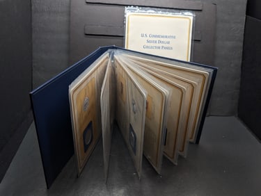 HUGE!! U.S. Commemorative 90% Silver Dollar & Stamp Collection in Collector's Album w/ Info Cards