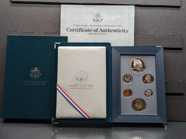 1990 P&S U.S. Mint Prestige Set in OGP w/ COA - Eisenhower Centennial Commem. Silver Dollar