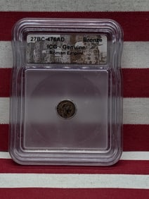 27 BC - 476 AD Ancient Roman Empire Bronze Coin - ICG Cert. GENUINE