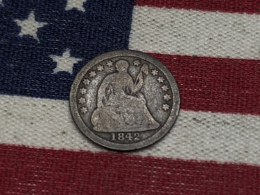 1842 w/ Stars Seated Liberty Half Dime