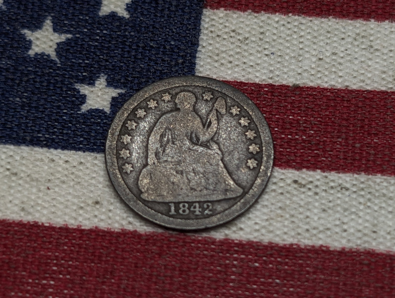 1842 w/ Stars Seated Liberty Half Dime: 1842 w/ Stars Seated Liberty Half Dime