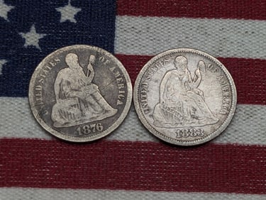 1876-S & 1883 Seated Liberty Dimes
