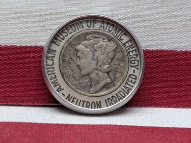Neutron Irradiated 1935 Mercury Silver Dime - American Museum of Atomic Energy