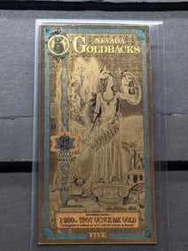 1/200th Troy Oz. 24k PURE GOLD 2023 $5.00 Nevada Goldback