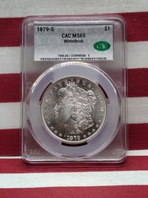 1879-S Morgan Silver Dollar - CAC Cert. MS65 Witterbrick w/ Co-Founder of CAC Grading Signature Case