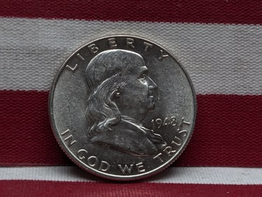 1948 Franklin Silver Half Dollar F.B.L. **CHOICE BU**, First Year