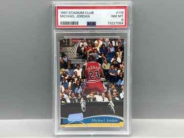 1997 Topps Stadium Club Michael Jordan #118 PSA NM-MT 8