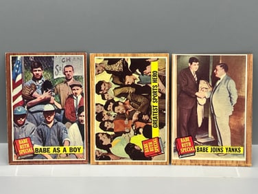 Lot of (3) 1962 Topps Babe Ruth Special - #143 is Green Tint Variation