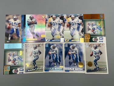 Lot of (10) Charlie Batch Pacific Football Serial Numbered Cards