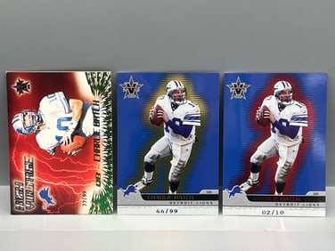 2000 Pacific Vanguard Charlie Batch High Voltage #/99, 2001 Vanguard Blue #/99 & Red #/10