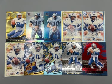 Lot of (10) Charlie Batch Pacific Football Serial Numbered Cards