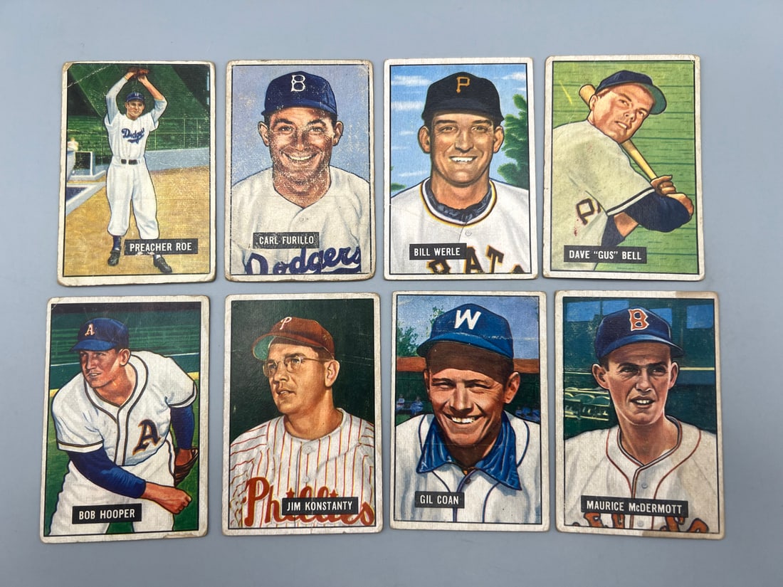 Lot of (8) 1951 Bowman Baseball - Varying Conditions (1 of 2)