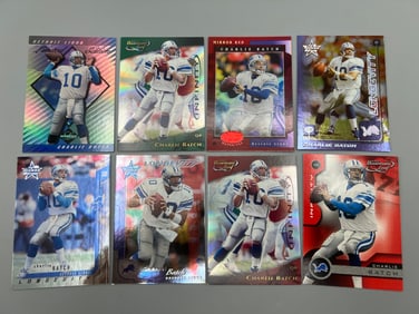 Lot of (8) Charlie Batch Leaf Certified, Rookies & Stars & Quantum Leaf Football Serial Numbered