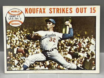 1964 Topps Sandy Koufax #136 - World Series Game #1: 1964 Topps Sandy Koufax #136 - World Series Game #1