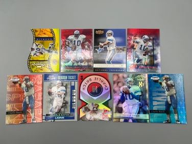 Lot of (9) Charlie Batch Playoff Football Serial Numbered Cards