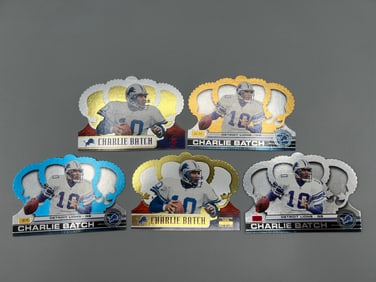 Lot of (5) Charlie Batch Pacific Crown Royale Football Serial Numbered Die Cut Cards