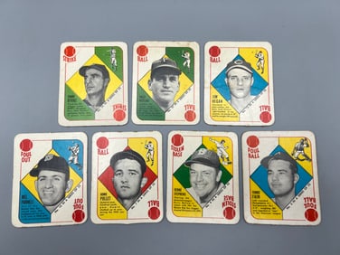 Lot of (7) 1951 Topps Red/Blue Backs - Varying Conditions