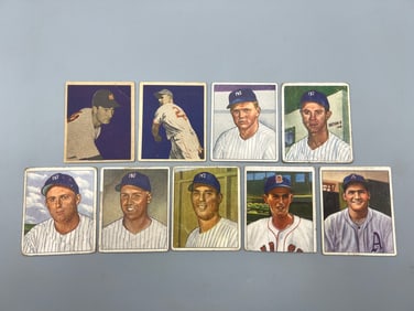 Lot of (9) 1949 and 1950 Bowman Baseball - Varying Conditions
