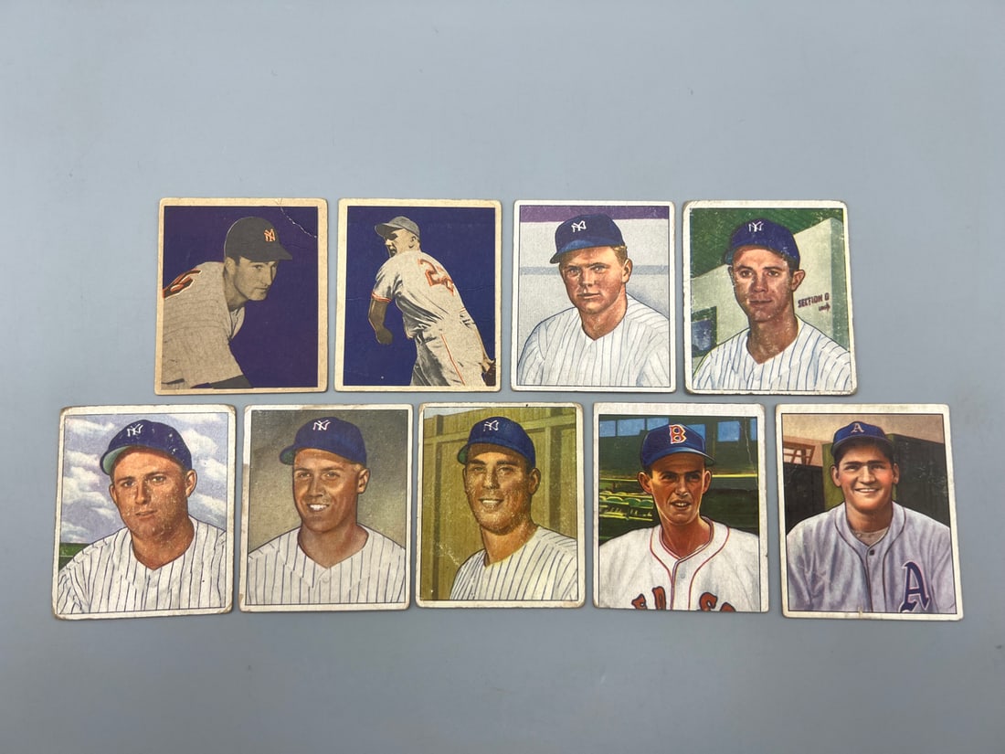 Lot of (9) 1949 and 1950 Bowman Baseball - Varying Conditions: Lot of (9) 1949 and 1950 Bowman Baseball - Varying Conditions