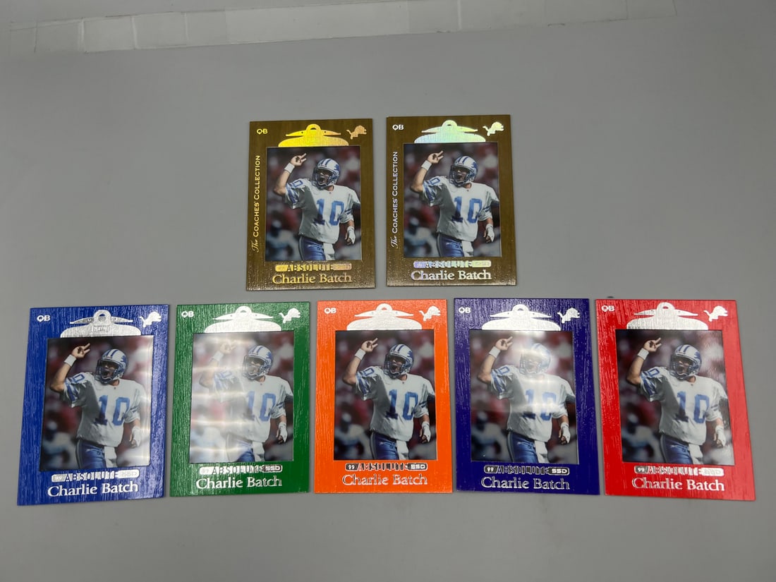1999 Playoff Absolute SSD Charlie Batch Complete 7 Card Rainbow W/ The Coaches Collection Silver (1 of 2)