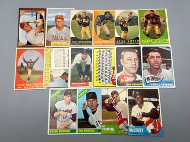 Lot of (16) Mixed Sport 1954-1966 w/HOF - Varying Conditions