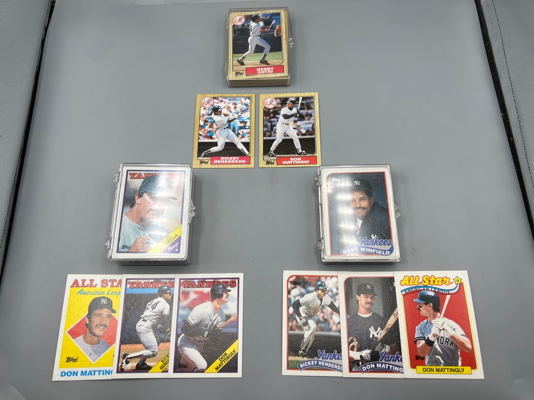 1987, 1988, & 1989 Topps New York Yankees Baseball Team Sets - Don Mattingly & Rickey Henderson (1 of 5)
