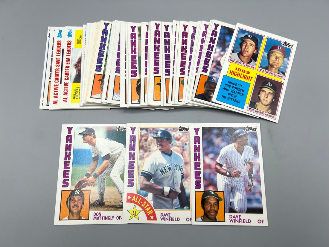 1984 Topps New York Yankees Baseball Team Set W/ Don Mattingly RC: 1984 Topps New York Yankees Baseball Team Set W/ Don Mattingly RC