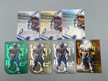 Lot of (7) Charlie Batch Skybox Molten Metal Football Cards W/ Metal Cards & (1) Serial Numbered