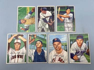 Lot of (7) 1952 Bowman Baseball - Varying Conditions